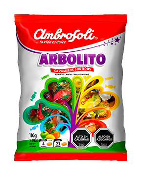 CARAMELO AMBROSOLI ARBOLITO 430GR BULTO DE 12 BOLS DE 100UNDS