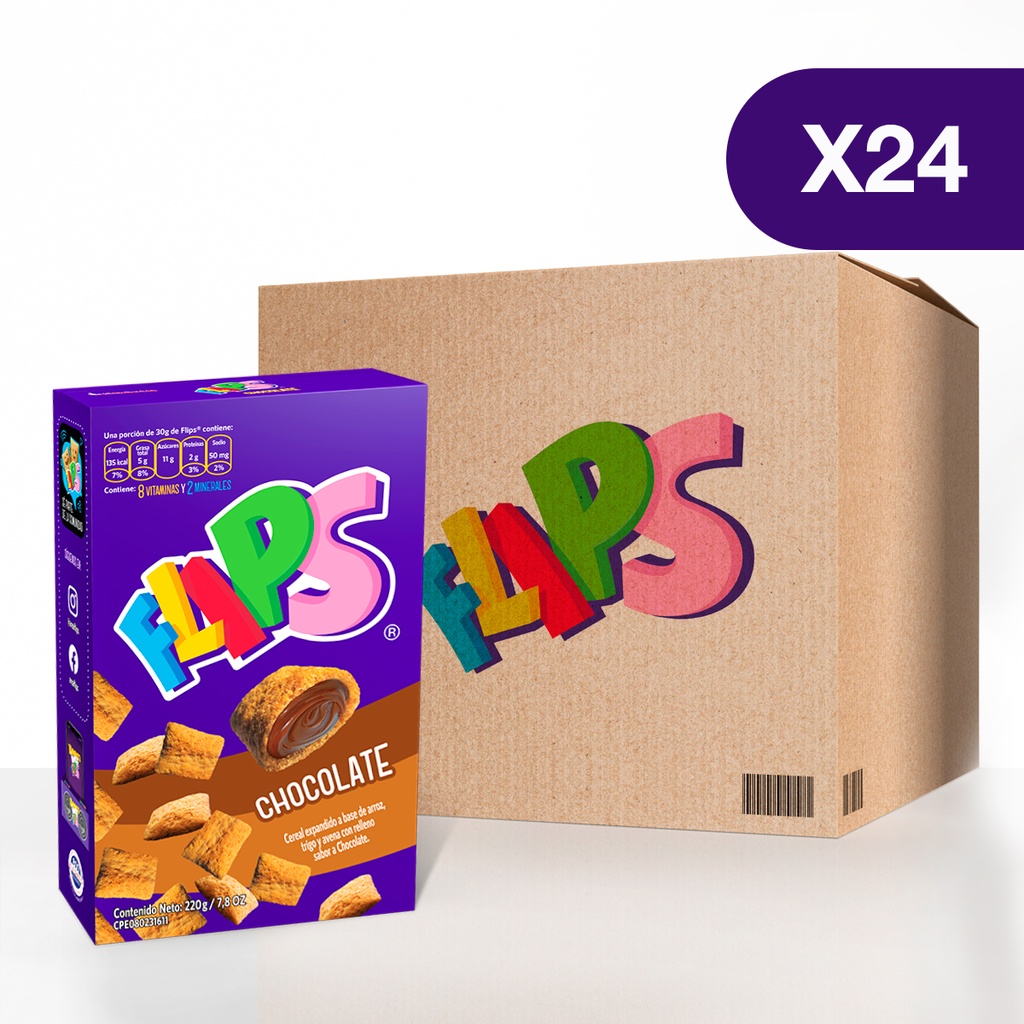 FLIPS CHOCOLATE (220grs) BULTO DE 24und