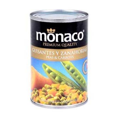 GUISANTES CON ZANAHORIA MONACO 425GRS CAJA 24UNDS
