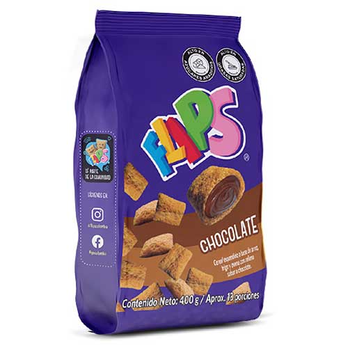 FLIPS CHOCOLATE 400GRS CAJA DE 14 UNDS