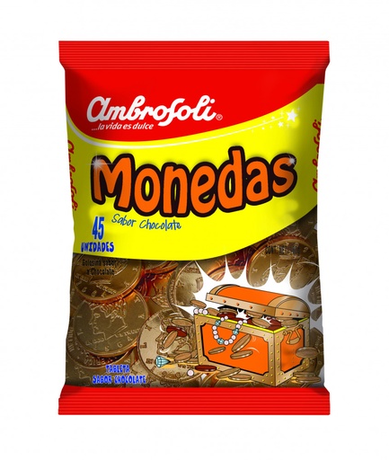 [GF01249] MONEDAS DE CHOCOLATE AMBROSOLI 4GR BULTO DE 32BOLSITAS DE
45UNIDADES