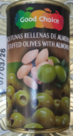 [GF00463] ACEITUNAS RELLENAS DE ALMENDRAS GOOD CHOICE 350GR (E ) BULTO 24UNDS