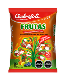 [GF01269] CARAMELO FRUTAS AMBROSOLI BULTO DE  12 BOLSAS  DE 430GRS