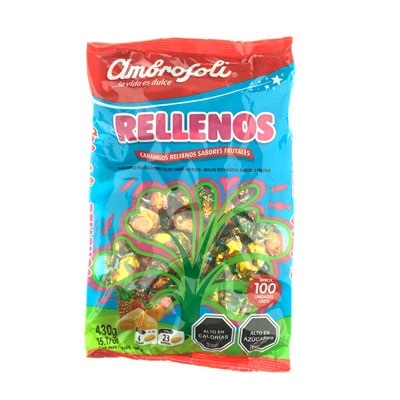 [GF01233] CARAMELO AMBROSOLI RELL FRUTAS BULTO DE 12BOLS X 430GRS