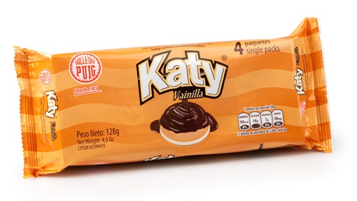 [GF01311] GALLETA KATY VAINILLA (128grs) BULTO DE 20und