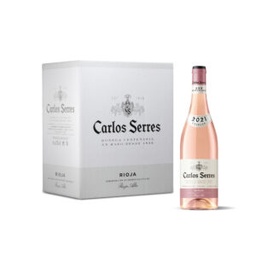 [GF01699] VINO CARLOS SERRES ROSADO TEMPRANILLO-VIURA GARNACHA 750ML ESPAÑOL  CAJA 6 UNDS