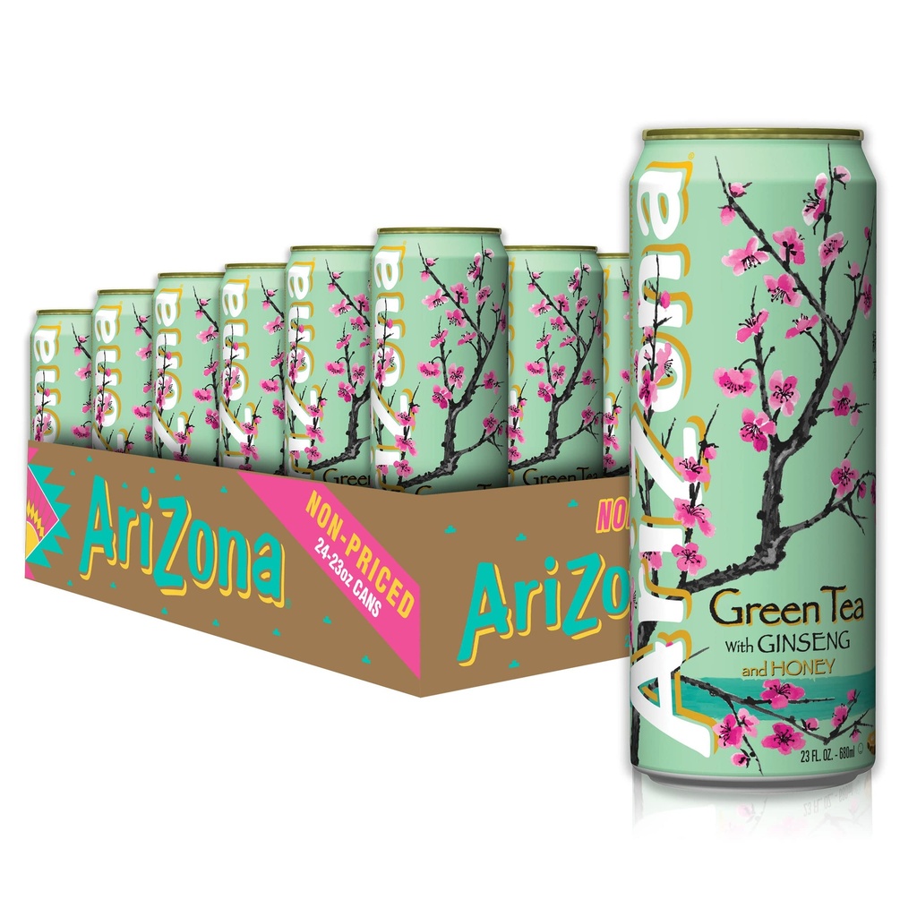 ARIZONA GREEN TEA WITH GINSENG AND HONEY CAJA 30 UNDS