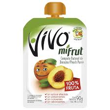 COMPOTA VIVO MIFRUT DURAZNO BULTO DE 36UNIDADES DE 90GRS