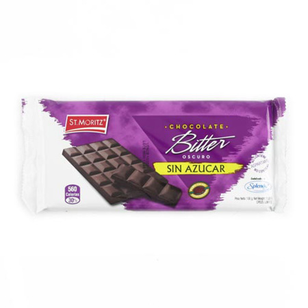 CHOCOLATE MORITZ S/A BITTER C/STEVIA 100GRS 12 DISPLEY DE 6UND