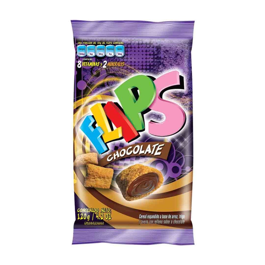 FLIPS CHOCOLATE (120grs) BULTO DE 20und