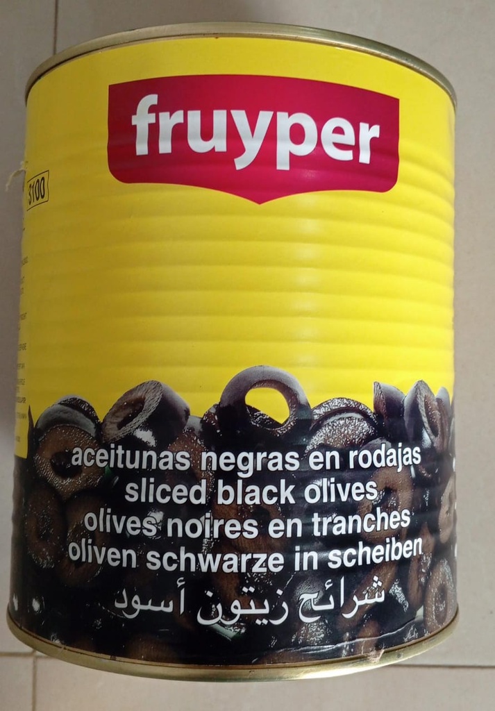 ACEITUNAS NEGRAS LAMIANDAS FRUYPER 3KG CAJA 6 UNDS