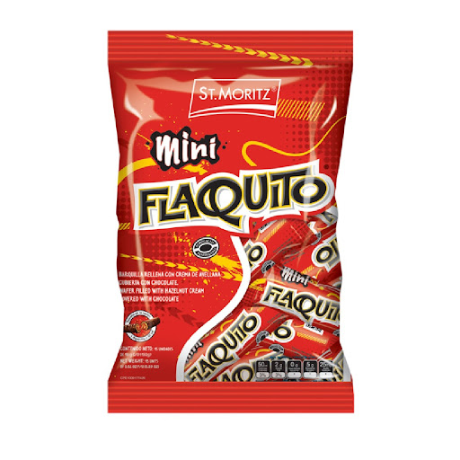 MINI FLAQUITO CHOCOLATE BOLSITA DE 15UNDS BULTO 12 BOLSAS