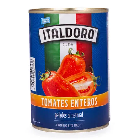 [GF02117] TOMATES PELADOS ITALDORO 400GR CAJA DE 24 UNIDADES