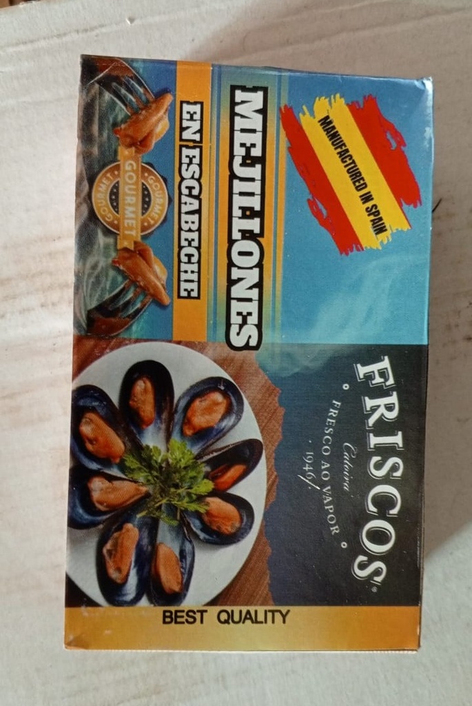 MEJILLONES EN ESCABECHE FRESCOS 120GRS CAJA 24 UNDS