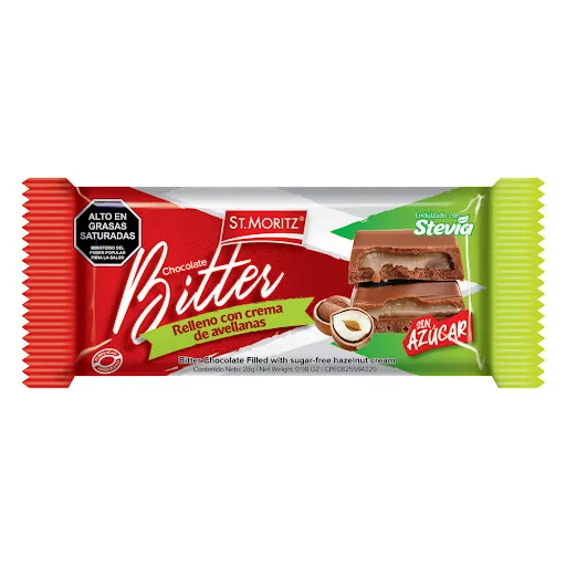 CHOCOLATE MORITZ S/A BITTER C/AVELLANA CAJA DE 12 DISPLEY DE 15UNDS 28GRS