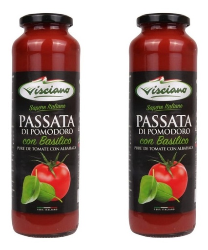 [GF00272] VISCIANO PASSATA ITALIANA C/BASILICO (C/ALBAHACA) 680GRS BULTO DE 12 UND